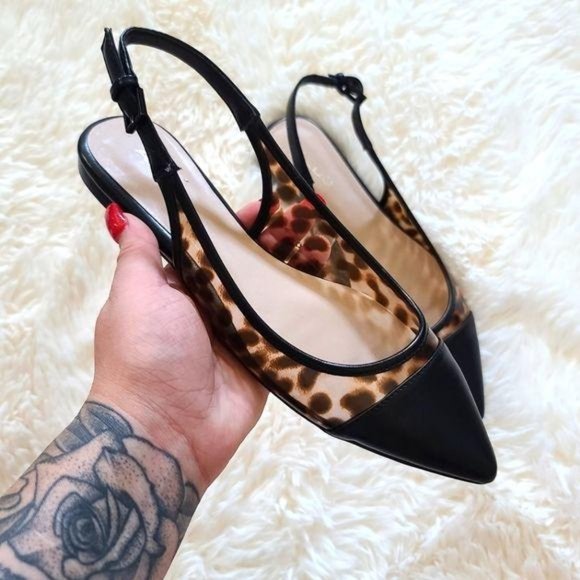 ALDO Karowara Tortoise Shell Black Slingback Flats